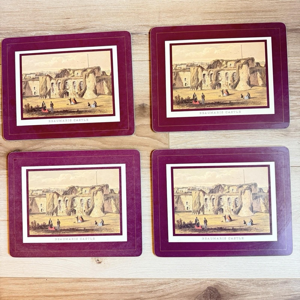 Vintage 1980 Beaumaris Placemats Set of 4 French Castle Scenes